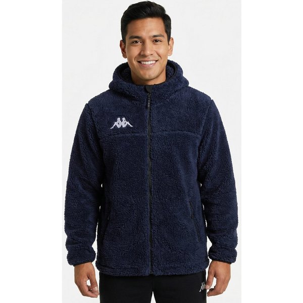 Kappa Plüschjacke Plüschjacke 6cento 635S mit kuscheligem Teddy-Fell M Dunkelblau