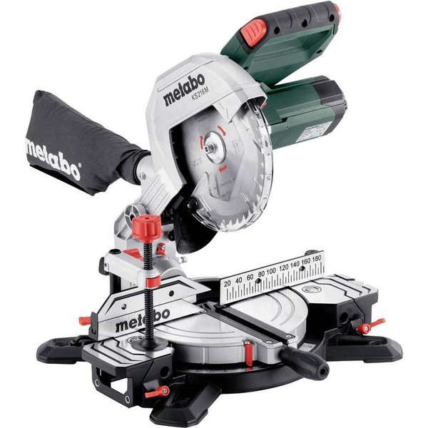 metabo Kappsäge Metabo Kappsäge KS 216 M Karton, Set, 8-St., inkl. Ablängenanschlag, Materialklemme, Spänefangsac und Sägeblatt