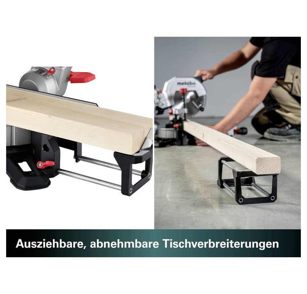 metabo Kappsäge Metabo Kappsäge KS 216 M Karton, Set, 8-St., inkl. Ablängenanschlag, Materialklemme, Spänefangsac und Sägeblatt – Bild 4 von 5