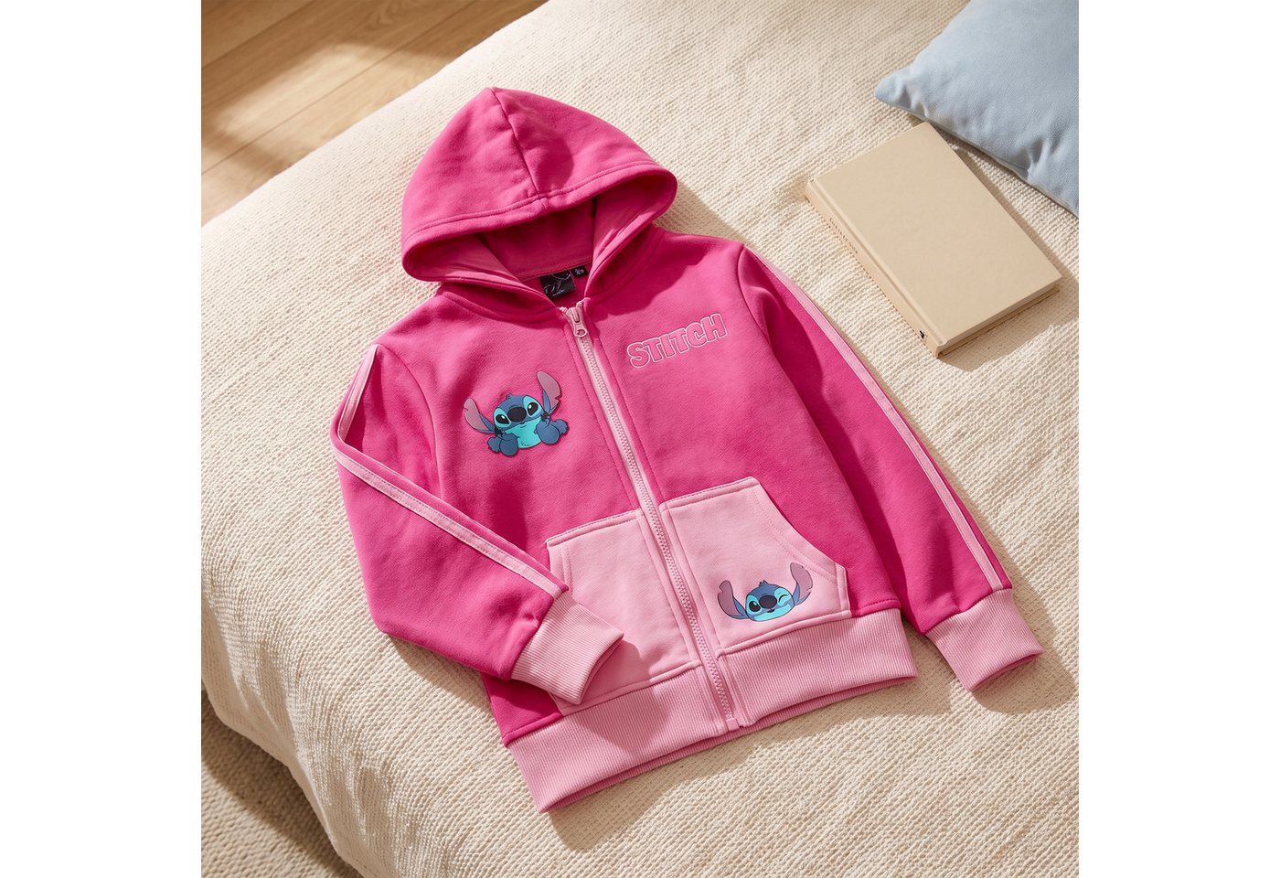 Disney Kapuzenpullover Disney Lilo u Stitch Mädchen Reißverschluss Hoodie Pullover Gr. 92 bis 128 – Bild 5 von 5