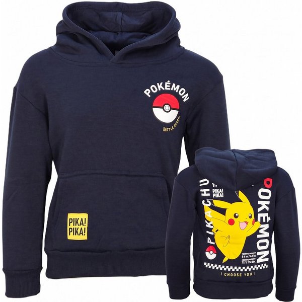 POKÉMON Kapuzenpullover Pokemon Pikachu Kinder Jungen Hoodie Pulli Gr. 98 bis 128