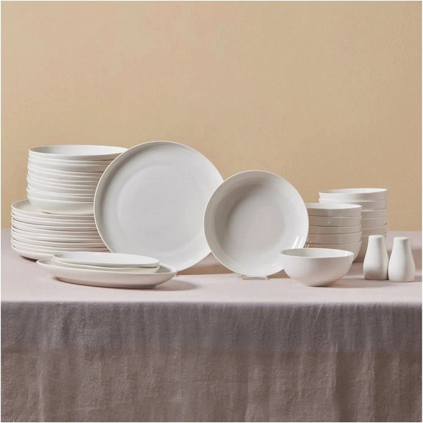Karaca Geschirr-Set Forever Bone Allure 41-Teiliges Geschirrset für 12 Personen (41-tlg), 12 Personen, KNOCHENPORZELLAN