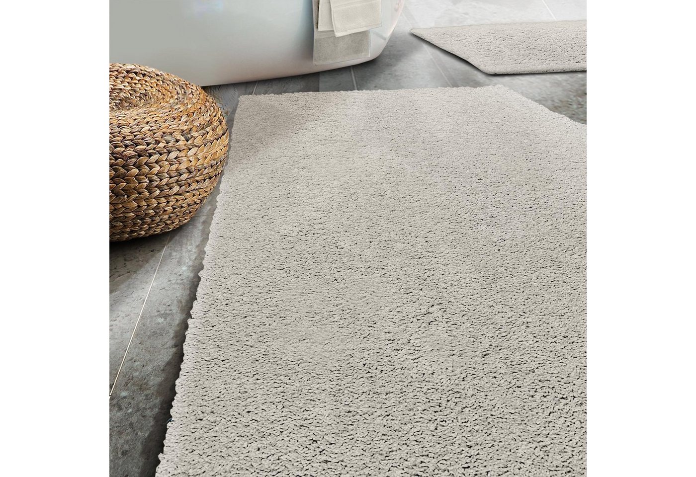 Karat Badematte Bari Hazy, Rechteckig, In verschiedenen Farben & Größen erhältlich, Höhe 30 mm, Weicher & dichter Flor, Polyester, Mikrofaser, Rechteckig, beson – Bild 5 von 5
