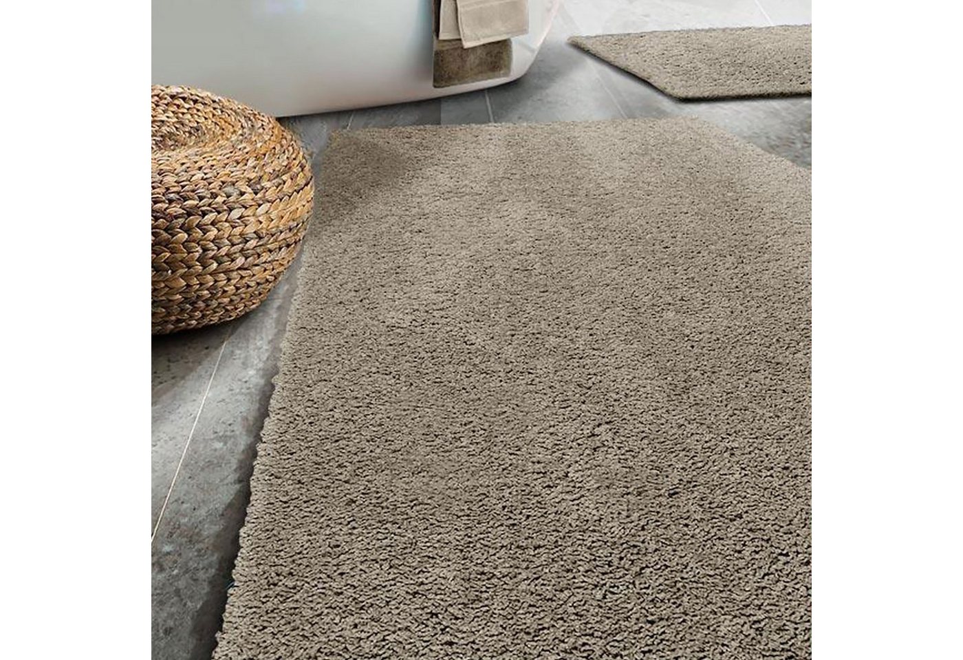 Karat Badematte Bari Hazy, Rechteckig, In verschiedenen Farben & Größen erhältlich, Höhe 30 mm, Weicher & dichter Flor, Polyester, Mikrofaser, Rechteckig, beson – Bild 5 von 5