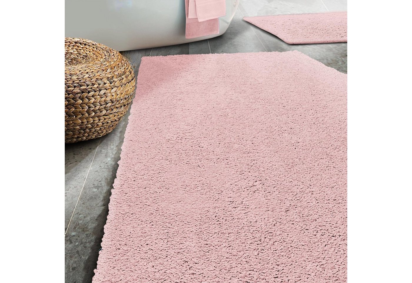 Karat Badematte Bari Hazy, Rechteckig, In verschiedenen Farben & Größen erhältlich, Höhe 30 mm, Weicher & dichter Flor, Polyester, Mikrofaser, Rechteckig, beson – Bild 5 von 5