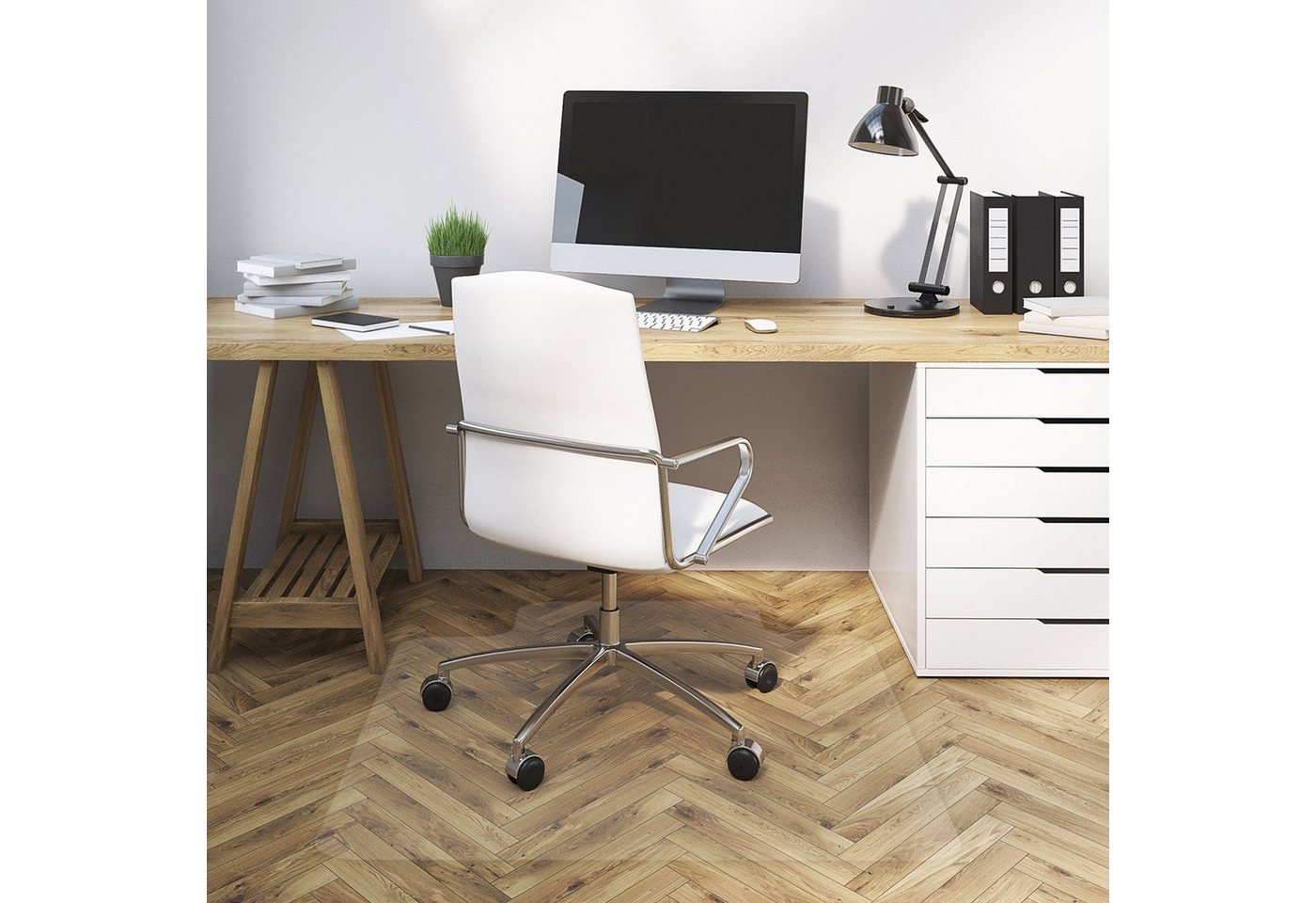 Karat Bodenschutzmatte Strong Vinyl Transparent, Bürostuhlunterlage als Schutz, aus Vinyl, mit Anti-Rutschbeschichtung – Bild 2 von 3