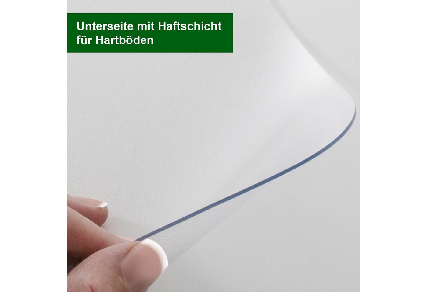 Karat Bodenschutzmatte Strong Vinyl Transparent, Bürostuhlunterlage als Schutz, aus Vinyl, mit Anti-Rutschbeschichtung – Bild 3 von 3