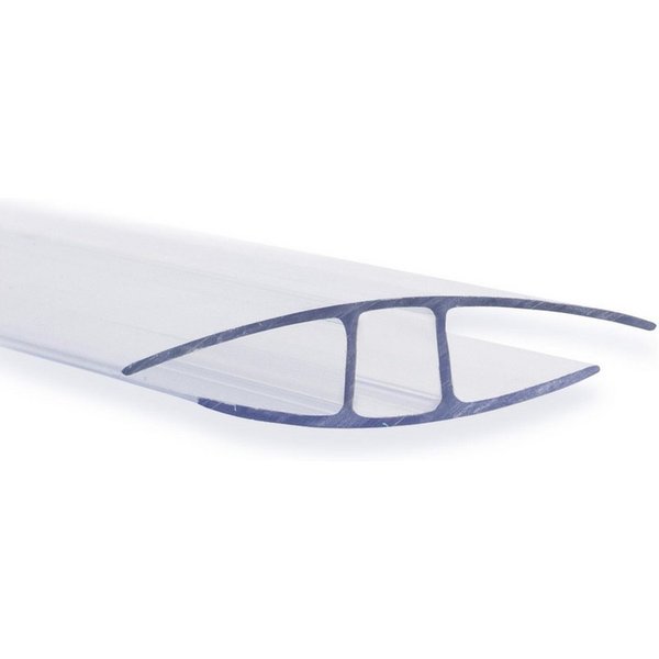 Karat Doppelstegplatte Verbindungsprofil, H-Profil aus Polycarbonat 121 cm, UV-beständig, zuschneidbar & ideal fürs Gewächshaus, passend für 4 mm Stärke