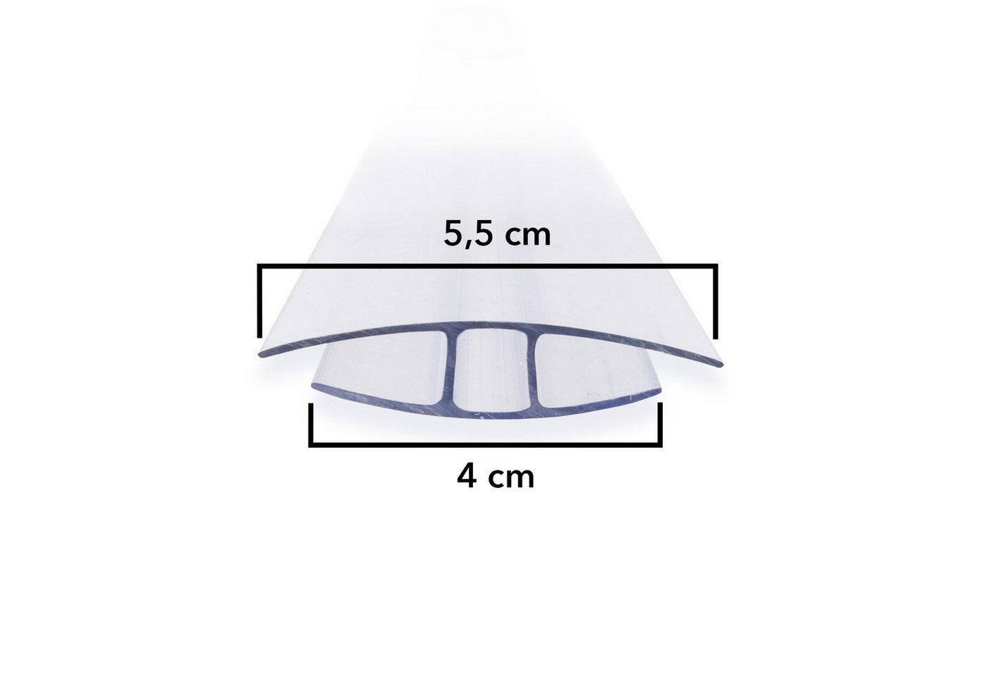 Karat Doppelstegplatte Verbindungsprofil, H-Profil aus Polycarbonat 121 cm, UV-beständig, zuschneidbar & ideal fürs Gewächshaus, passend für 4 mm Stärke – Bild 3 von 5