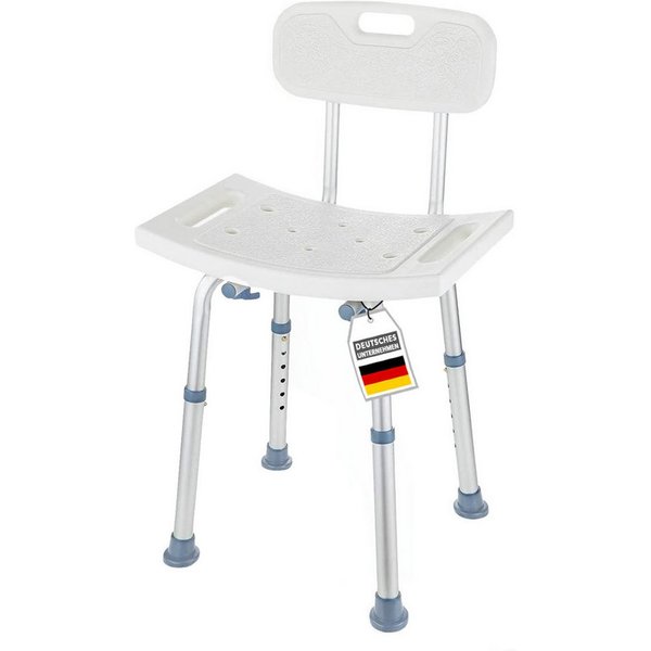 Karat Duschhocker Jonah, Rutschfester Badstuhl aus Aluminium, Maximale Belastbarkeit von 137 kg