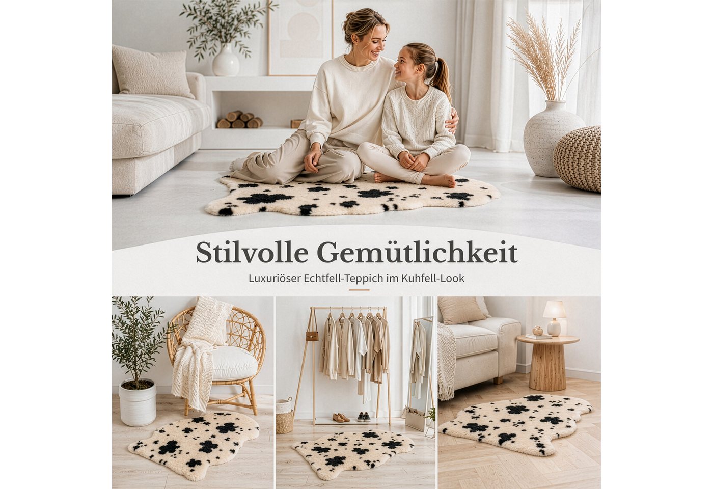 Karat Fellteppich Design-Schaffell Audrey, Echtes Lammfell aus 100 % Schafwolle, Mit natürlichem Lederrücken – Bild 4 von 5