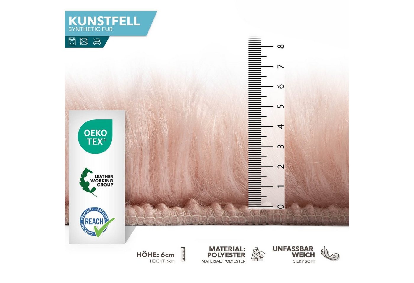 Karat Fellteppich Kunstfell Nelly, Kuschelig – Bild 4 von 5