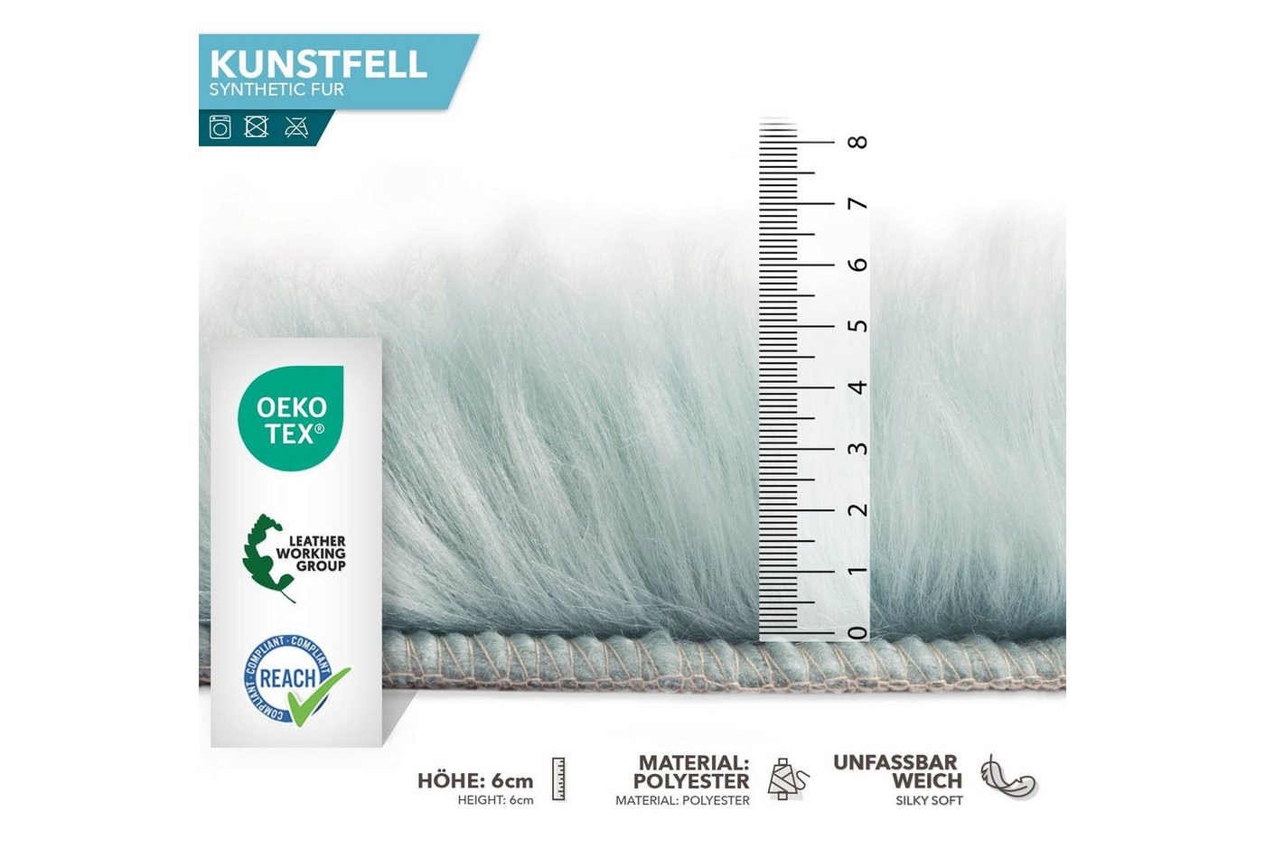 Karat Fellteppich Kunstfell Nelly, Kuschelig – Bild 4 von 5