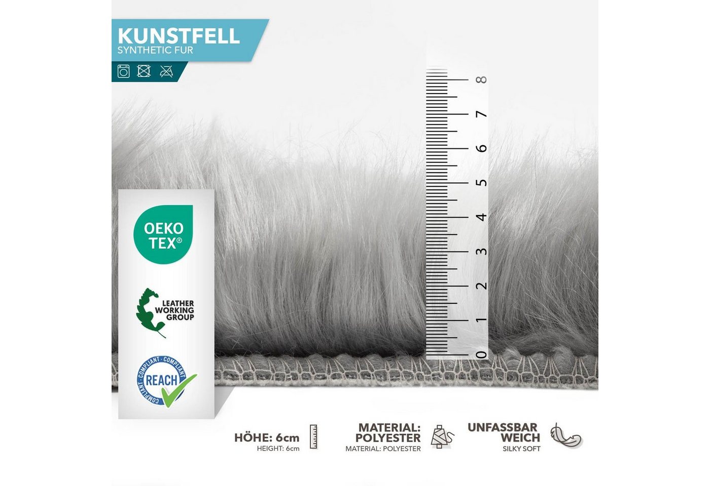 Karat Fellteppich Kunstfell Nelly, Kuschelig – Bild 4 von 5