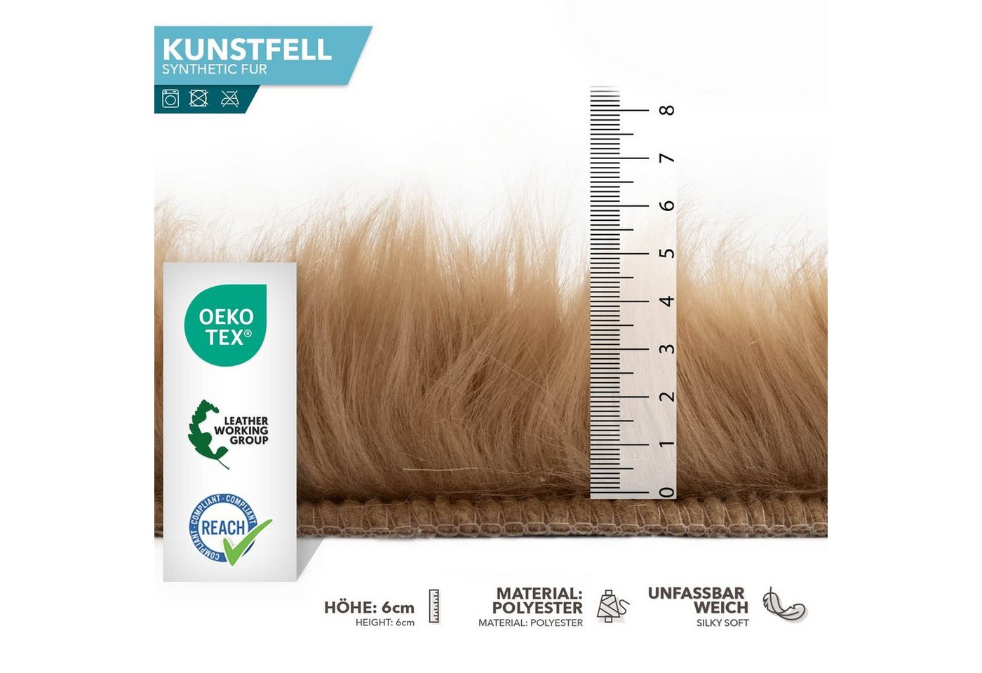 Karat Fellteppich Kunstfell Nelly, Kuschelig – Bild 4 von 5