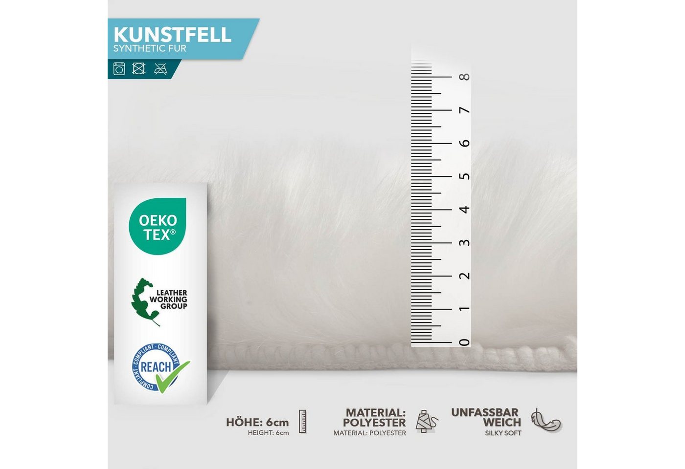 Karat Fellteppich Kunstfell Nelly, Kuschelig – Bild 4 von 5
