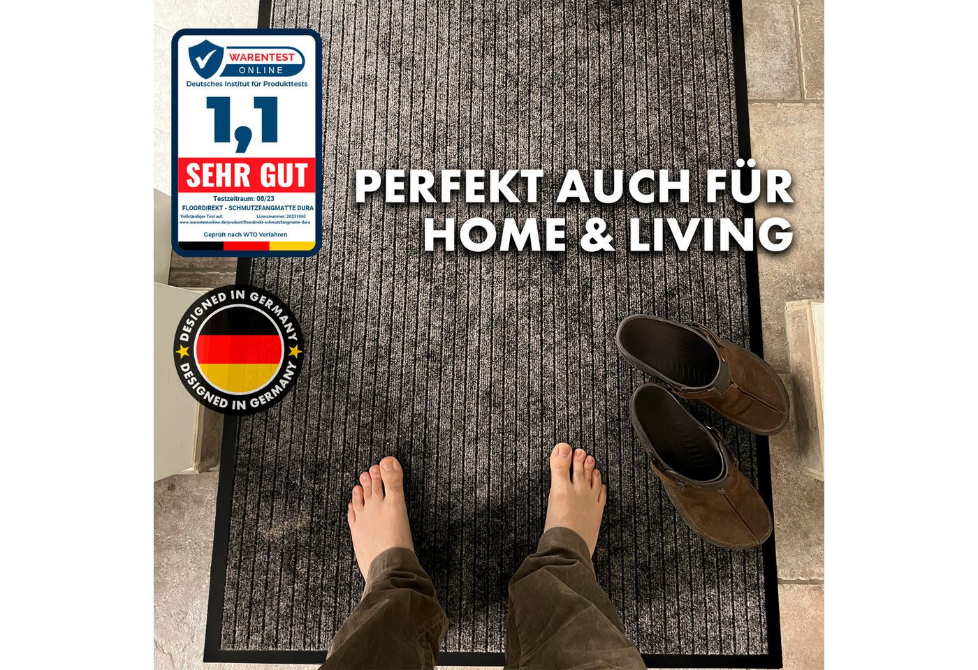 Karat Fußmatte Dura, Schmutzfangmatte mit Rutschfester Rückseite, In vielen Farben & Größen – Bild 3 von 5