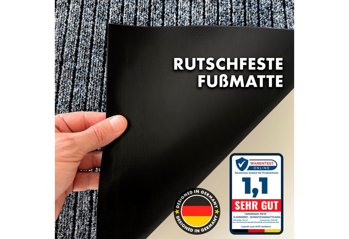 Karat Fußmatte Dura, Schmutzfangmatte mit Rutschfester Rückseite, In vielen Farben & Größen – Bild 2 von 5