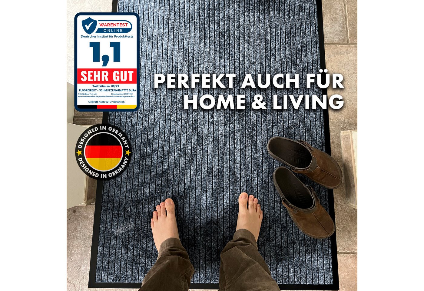 Karat Fußmatte Dura, Schmutzfangmatte mit Rutschfester Rückseite, In vielen Farben & Größen – Bild 3 von 5