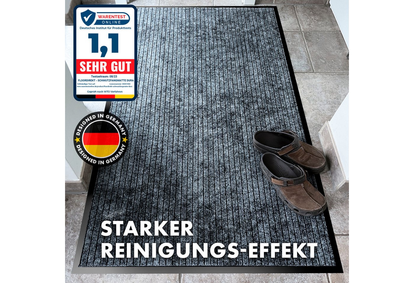 Karat Fußmatte Dura, Schmutzfangmatte mit Rutschfester Rückseite, In vielen Farben & Größen – Bild 4 von 5