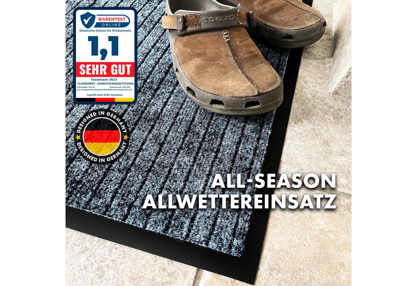 Karat Fußmatte Dura, Schmutzfangmatte mit Rutschfester Rückseite, In vielen Farben & Größen – Bild 5 von 5
