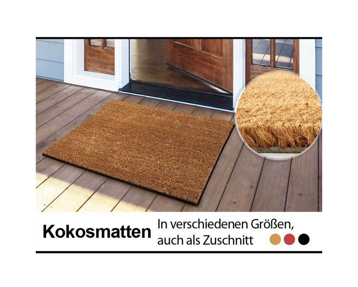 Karat Fußmatte Kokosmatte, 4 Farben, viele Größen, In- & Outdoor geeignet, rechteckig, Höhe: 17 mm – Bild 3 von 4