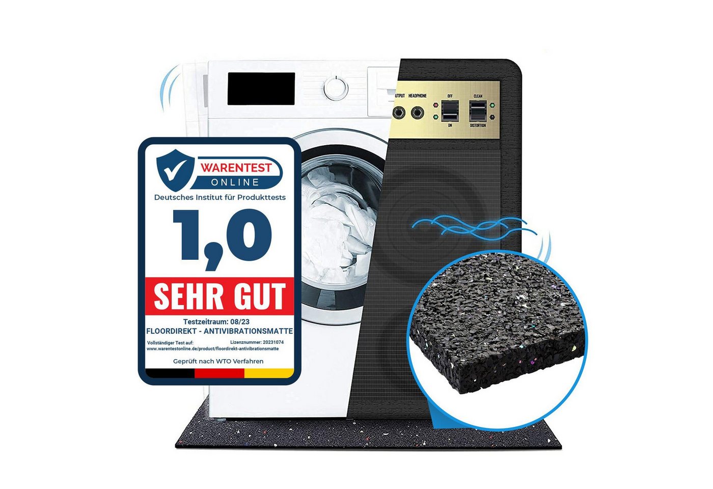 Karat Gummimatte Antivibrationsmatte, verschiedene Größen, ideal als Unterlage, In 4 Stärken – Bild 2 von 5