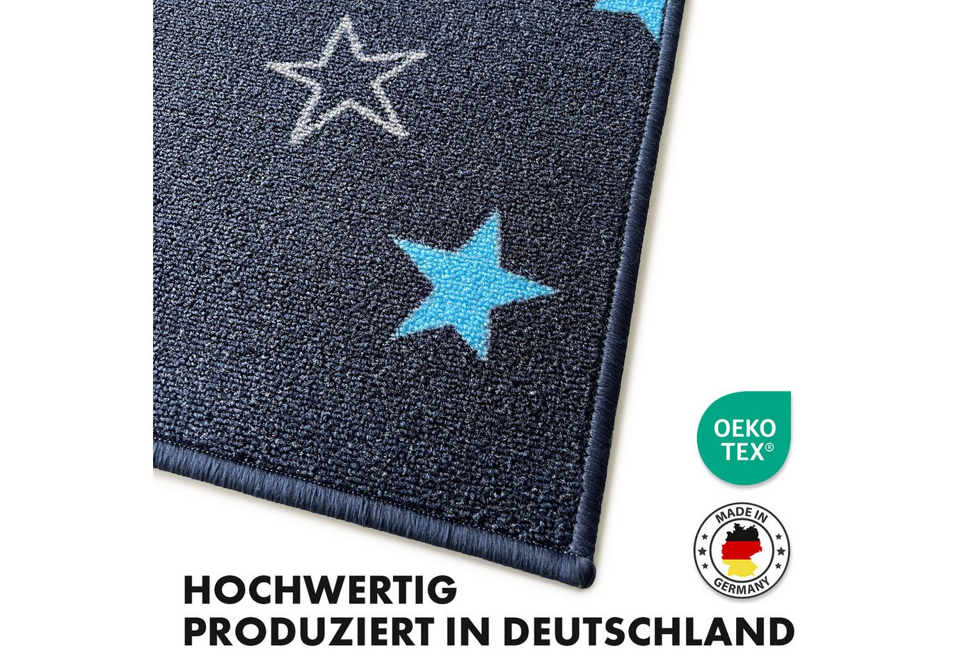 Karat Kinderteppich Teppichläufer Dots&Stars, Robust und Pflegeleicht, In zwei Designs – Bild 4 von 5