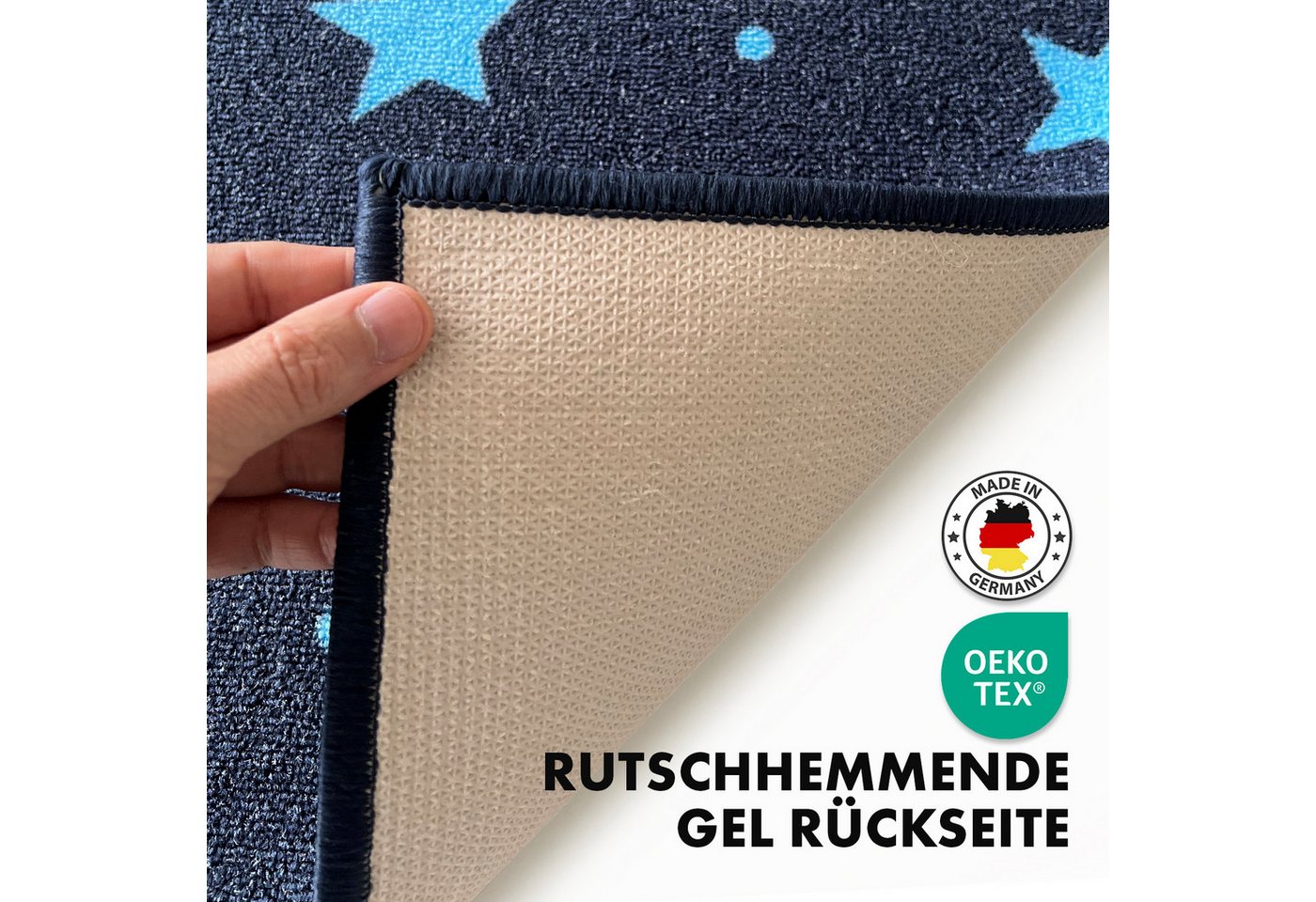 Karat Kinderteppich Teppichläufer Dots&Stars, Robust und Pflegeleicht, In zwei Designs – Bild 5 von 5