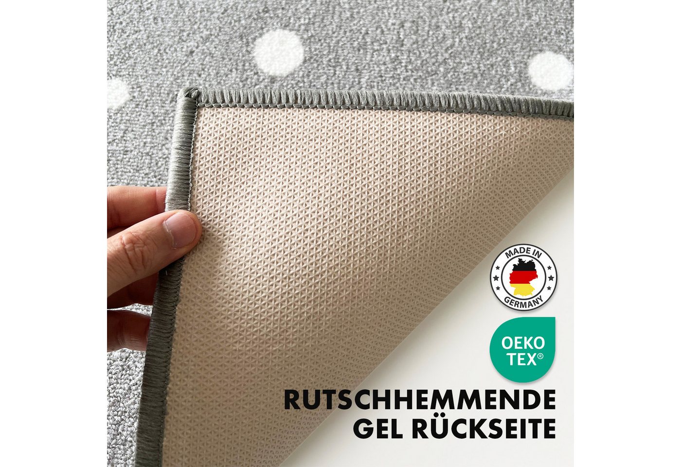 Karat Kinderteppich Teppichläufer Dots&Stars, Robust und Pflegeleicht, In zwei Designs – Bild 5 von 5
