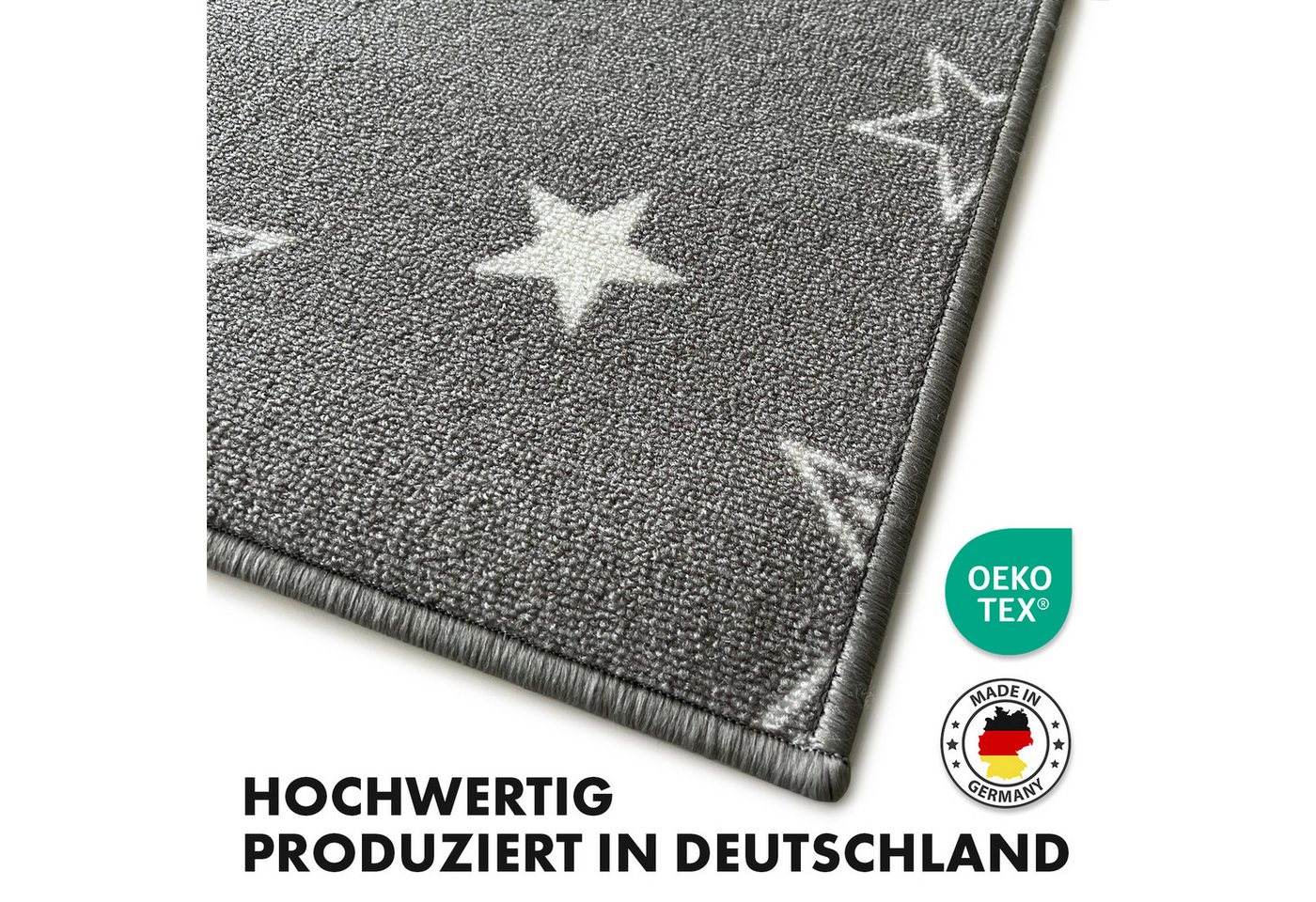 Karat Kinderteppich Teppichläufer Dots&Stars, Robust und Pflegeleicht, In zwei Designs – Bild 4 von 5