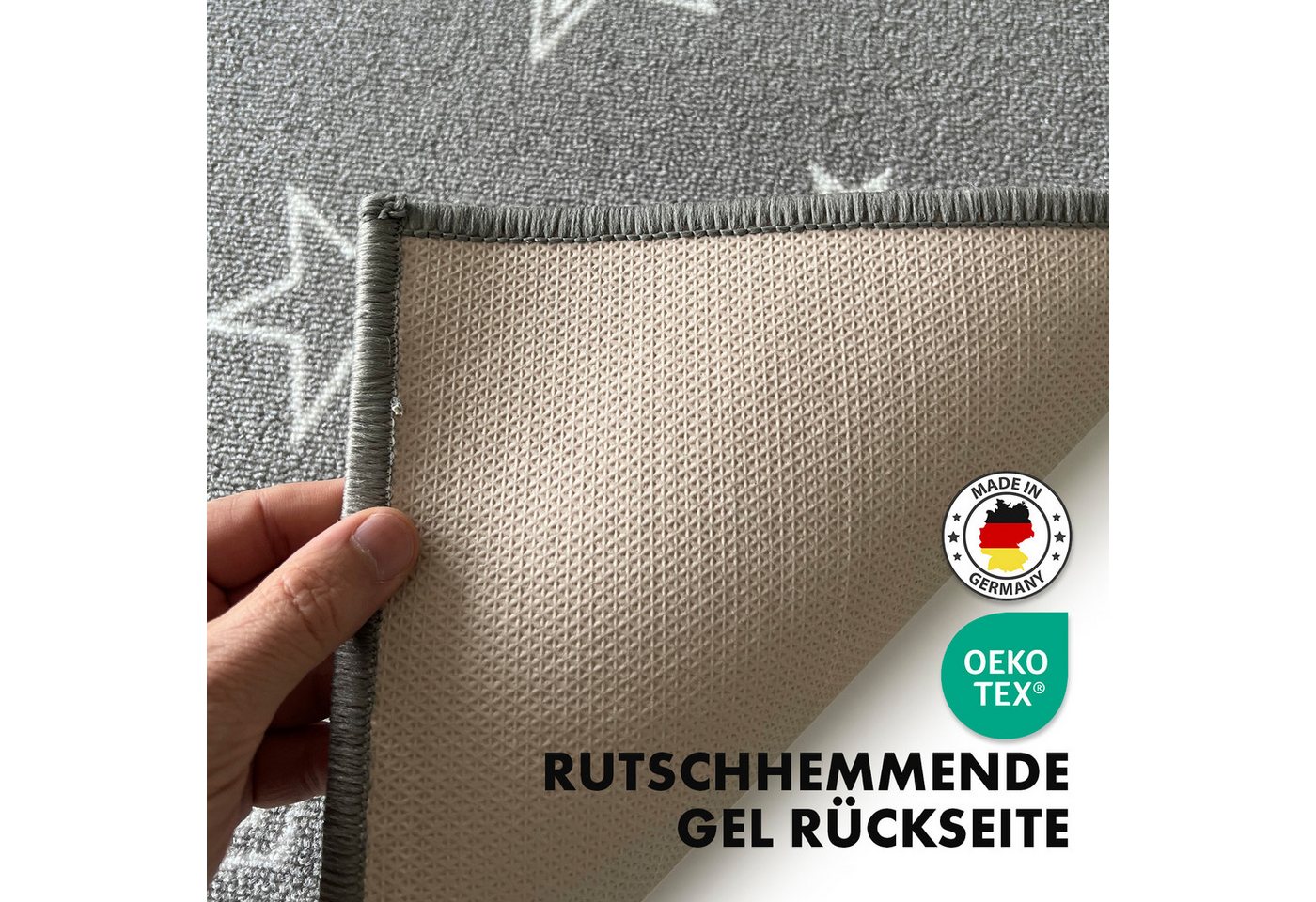 Karat Kinderteppich Teppichläufer Dots&Stars, Robust und Pflegeleicht, In zwei Designs – Bild 5 von 5