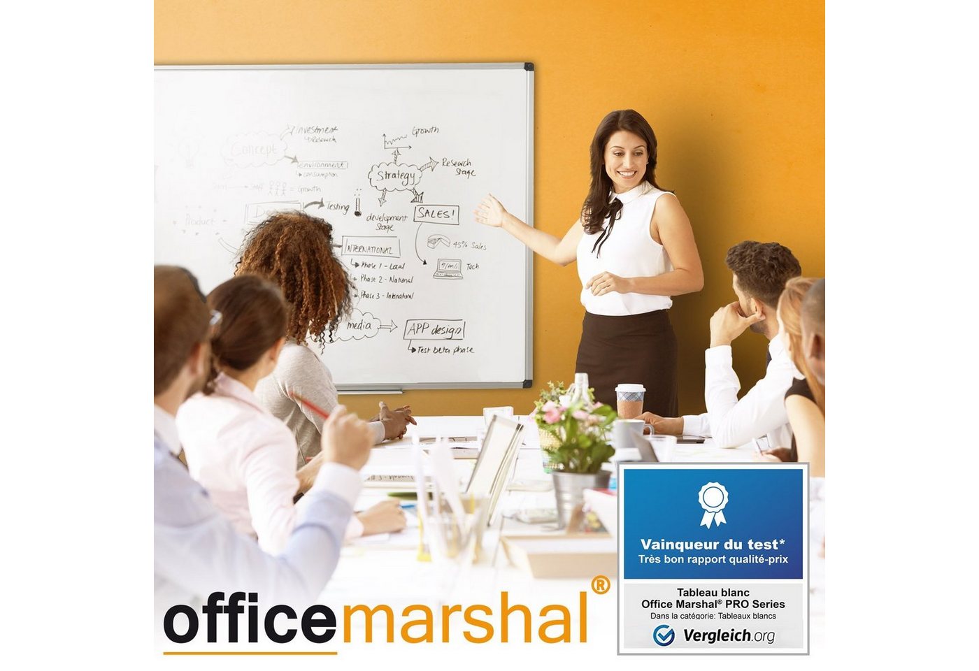 Karat Magnettafel Whiteboard Office, Magnettafel, verschiedene Größen, Lackiert, Extra kratzfest – Bild 4 von 5