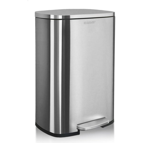 Karat Mülleimer Dustin, Abfalleimer aus Edelstahl mit Absenkautomatik & Fußpedal, geruchsdichter Mülleimer mit 1x Inneneimer, 50L, verschiedene Farben