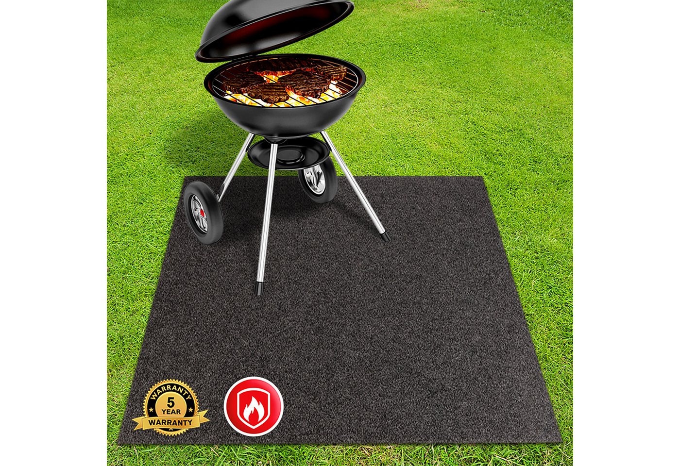 Karat Outdoorteppich BBQ-Matte Dalton, Grillmatte, Grillunterlage ideal als Bodenschutz, Höhe: 4.5 mm, In- und Outdoor geeignet – Bild 3 von 5