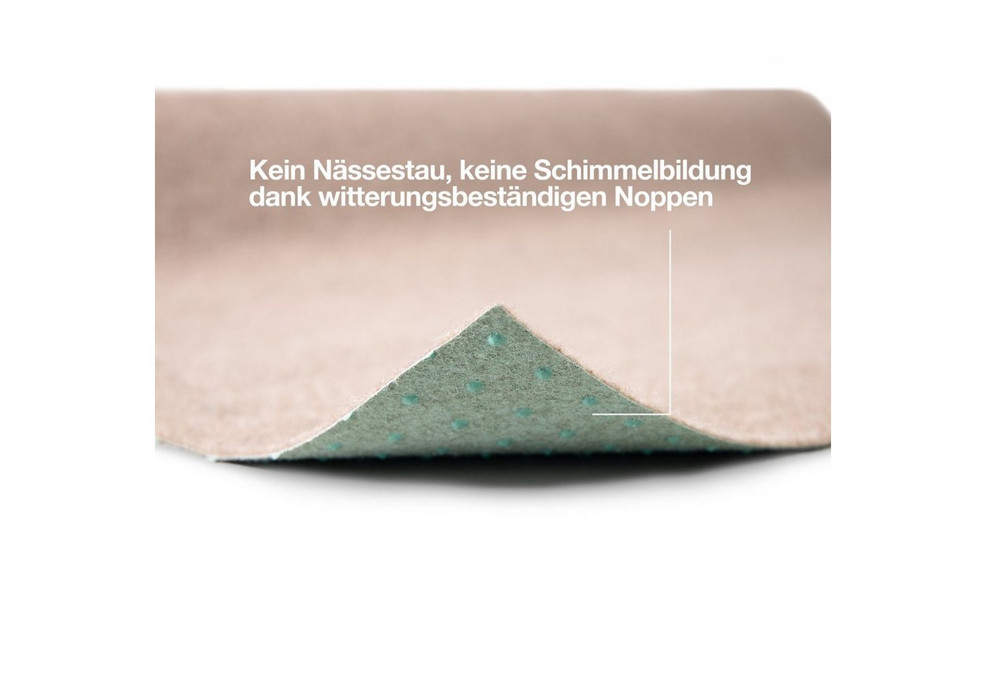 Karat Rasenteppich wetterfest, Kunstrasen Teppich für Balkon & Terrasse, Outdoor Teppichboden, Auslegware in 6 verschiedenen Farben & Größen – Bild 4 von 5