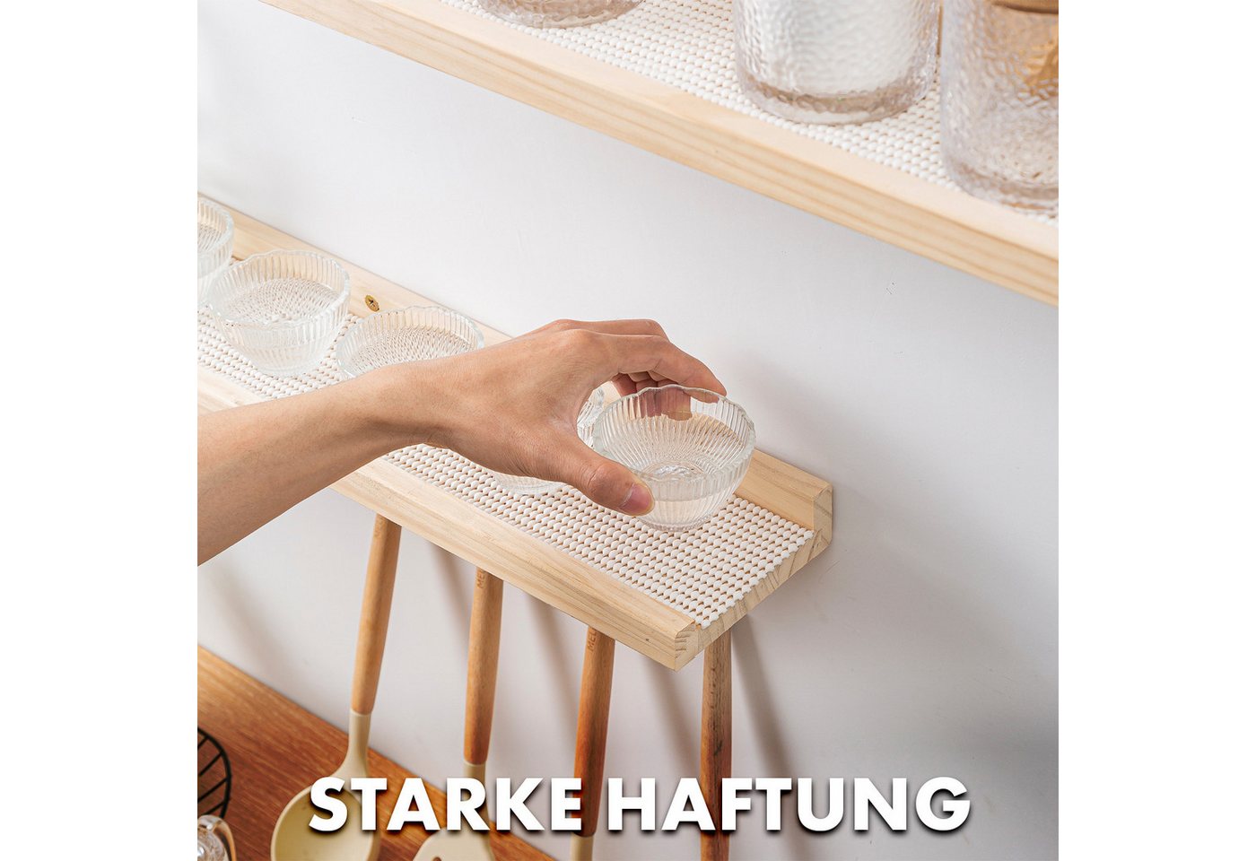 Karat Schubladenmatte Pearl, Zuschneidbare Antirutschmatte für Küchenschränke, 30 x 150 cm, In Drei Farben erhältlich – Bild 4 von 5