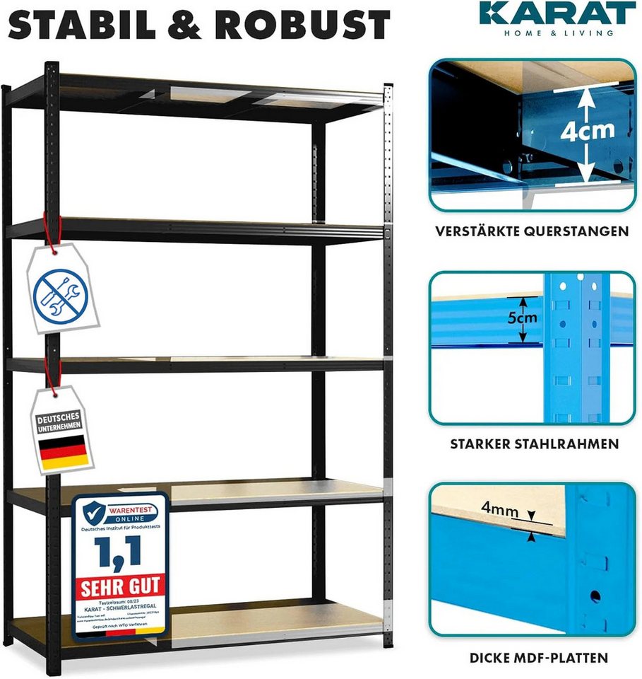 Karat Schwerlastregal Steckregal, Weitspannregal für Garage, Keller – Bild 3 von 5