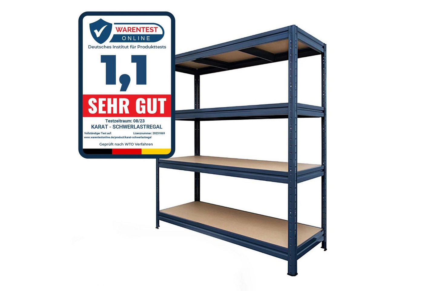 Karat Schwerlastregal Weitspannregal, verschiedene Größen, Regal, Metallregal, Traglast bis 1500 kg – Bild 3 von 3