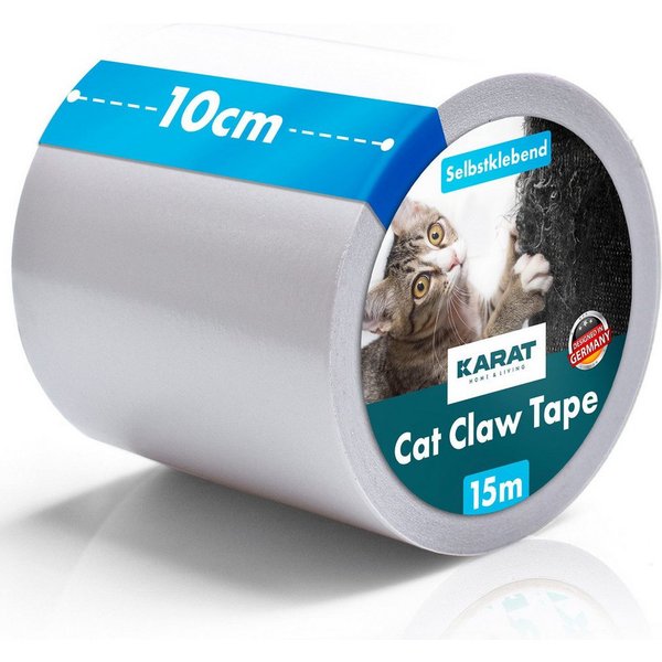 Karat Sofaschoner Katzen Kratzschutz, Selbstklebende Kratzfolie, Trainingsklebeband, Transparent, 15 m x 10 cm