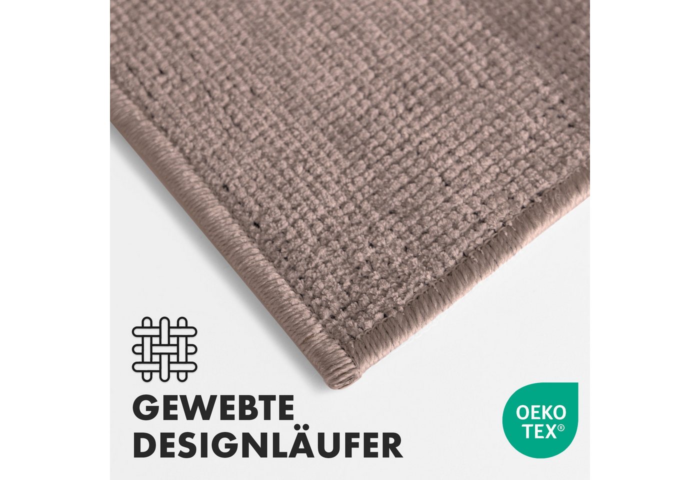 Karat Teppich Läufer auf Maß Azade, Hochwertige Jacquard Weberei, Erhältlich in vielen Farben – Bild 2 von 5