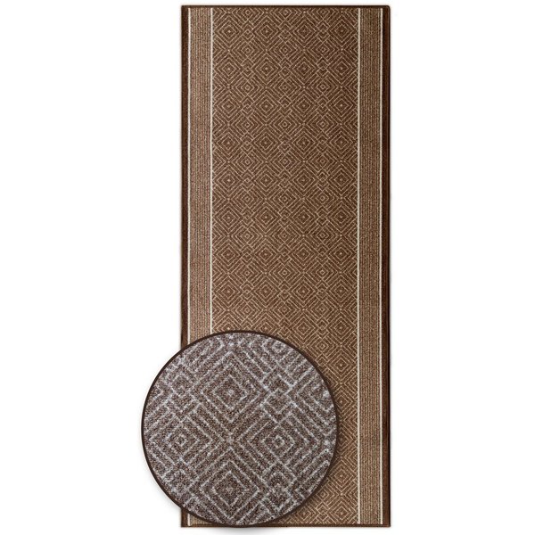 Karat Teppich Läufer Olymp, Flur Teppichläufer im Rauten Design, rutschhemmender Gelrücken, Polyamid Flurläufer für Flur & Wohnzimmer