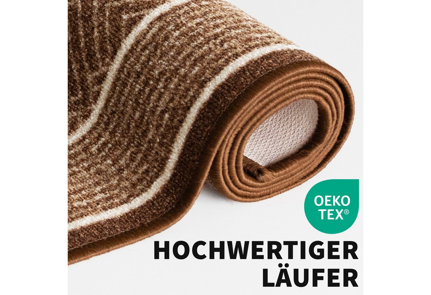 Karat Teppich Läufer Olymp, Flur Teppichläufer im Rauten Design, rutschhemmender Gelrücken, Polyamid Flurläufer für Flur & Wohnzimmer – Bild 3 von 5