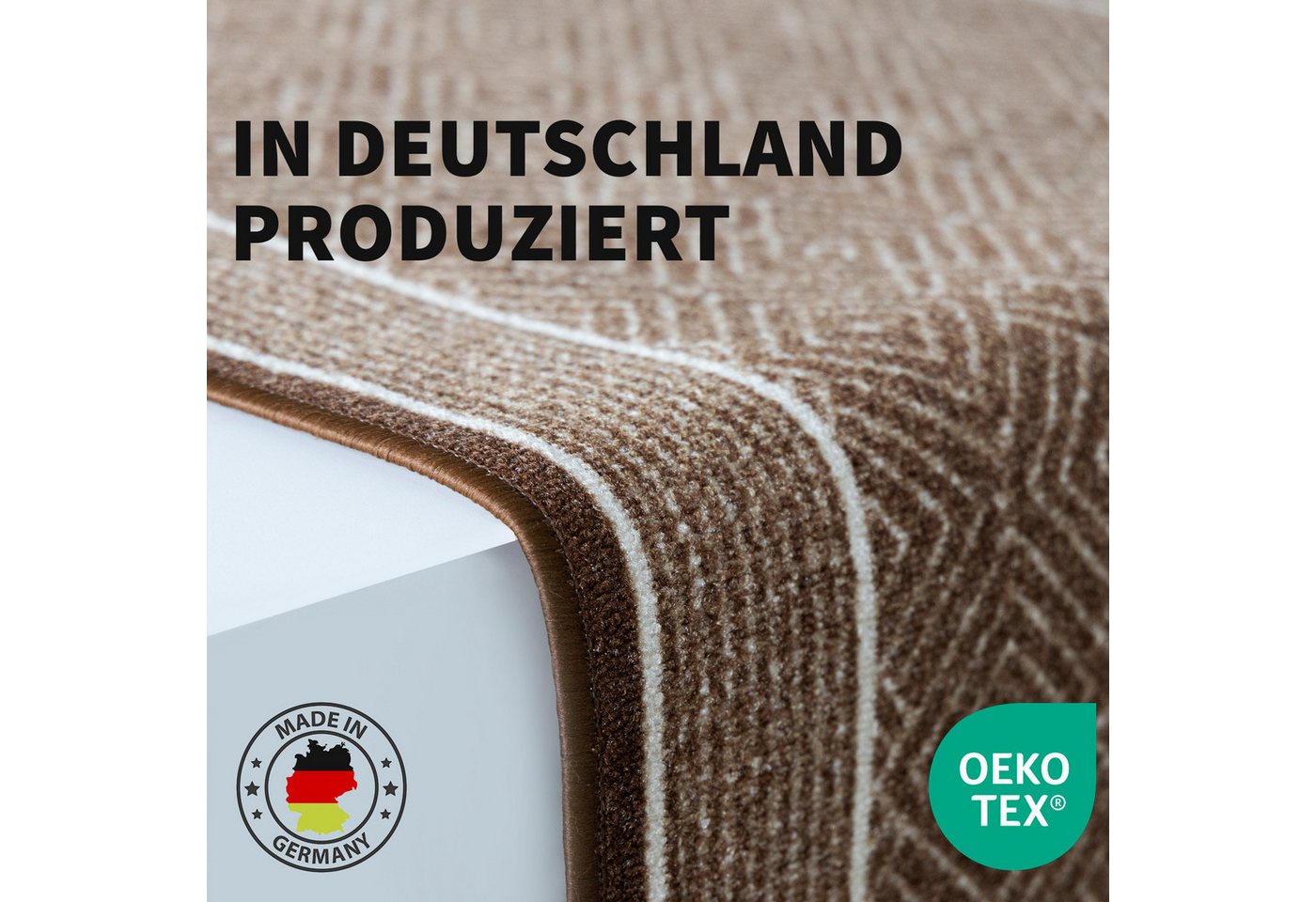 Karat Teppich Läufer Olymp, Flur Teppichläufer im Rauten Design, rutschhemmender Gelrücken, Polyamid Flurläufer für Flur & Wohnzimmer – Bild 4 von 5