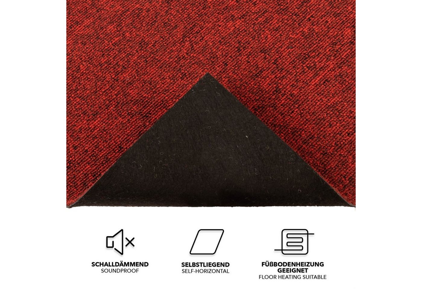 Karat Teppichfliese Moscow, Bodenschutz, Erhältlich in 4 Farben, 50 x 50 cm, Quadratisch, Höhe: 5.5 mm, Selbstliegend – Bild 2 von 5