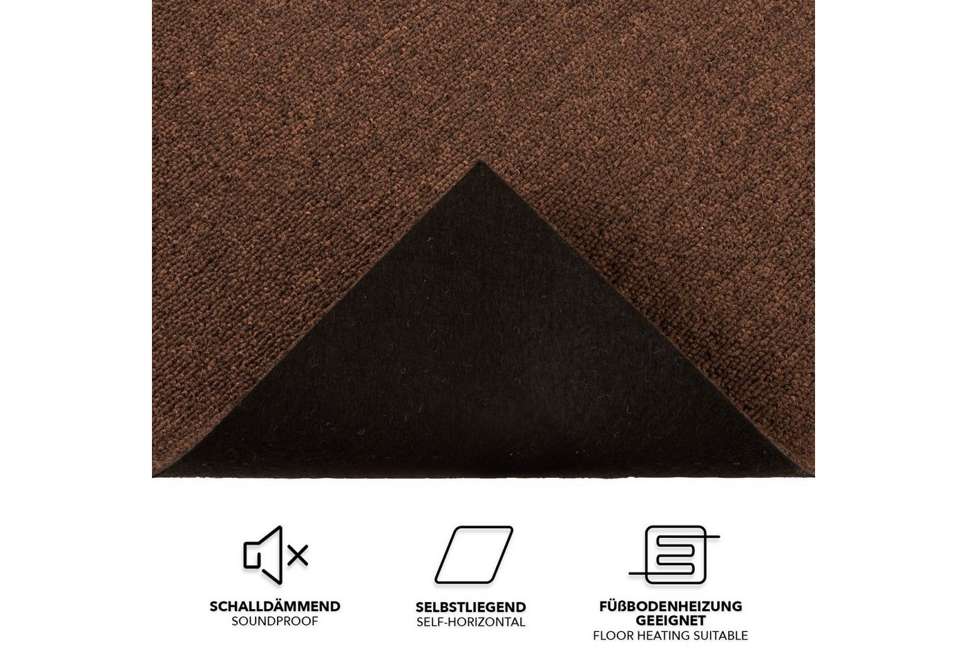 Karat Teppichfliese Moscow, Bodenschutz, Erhältlich in 4 Farben, 50 x 50 cm, Quadratisch, Höhe: 5.5 mm, Selbstliegend – Bild 2 von 5