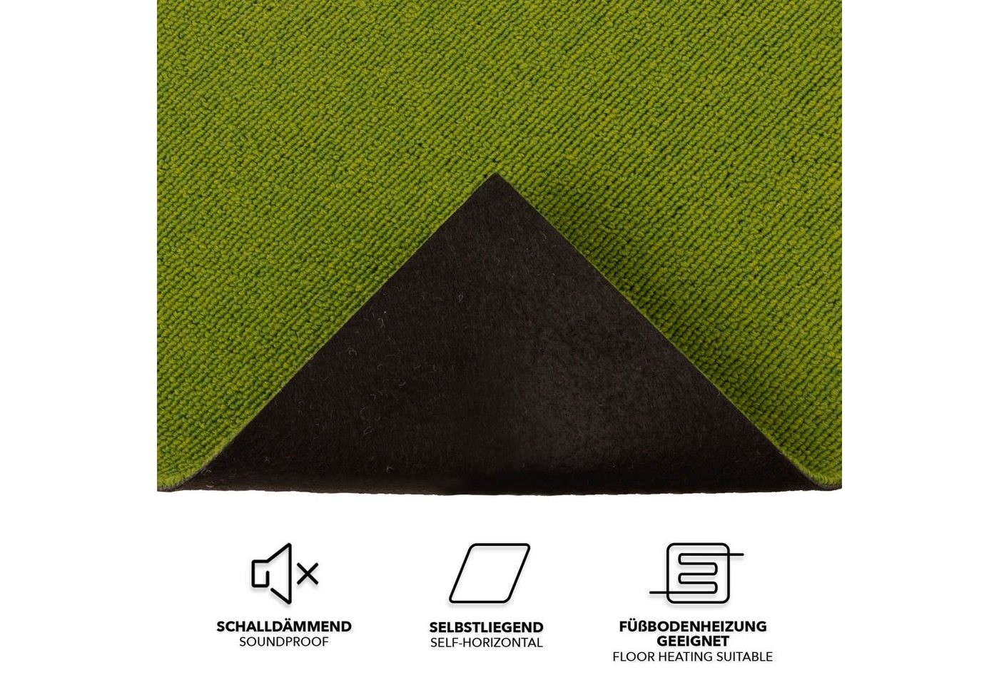Karat Teppichfliese Moscow, Bodenschutz, Erhältlich in 4 Farben, 50 x 50 cm, Quadratisch, Höhe: 5.5 mm, Selbstliegend – Bild 2 von 5