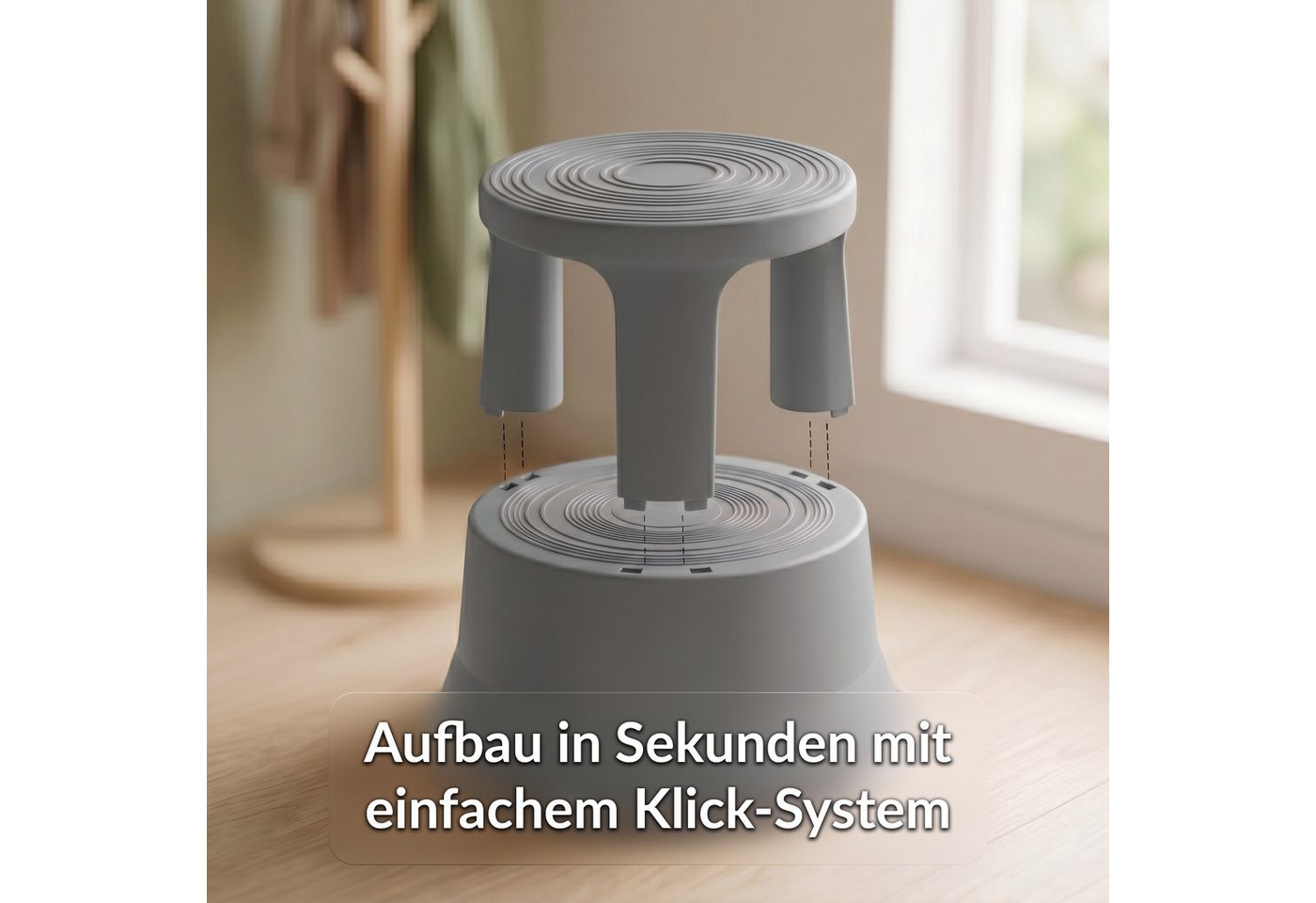 Karat Tritthocker Elefantenfuß, 5 Farben, Polypropylen, Rollhocker, Hocker – Bild 5 von 5