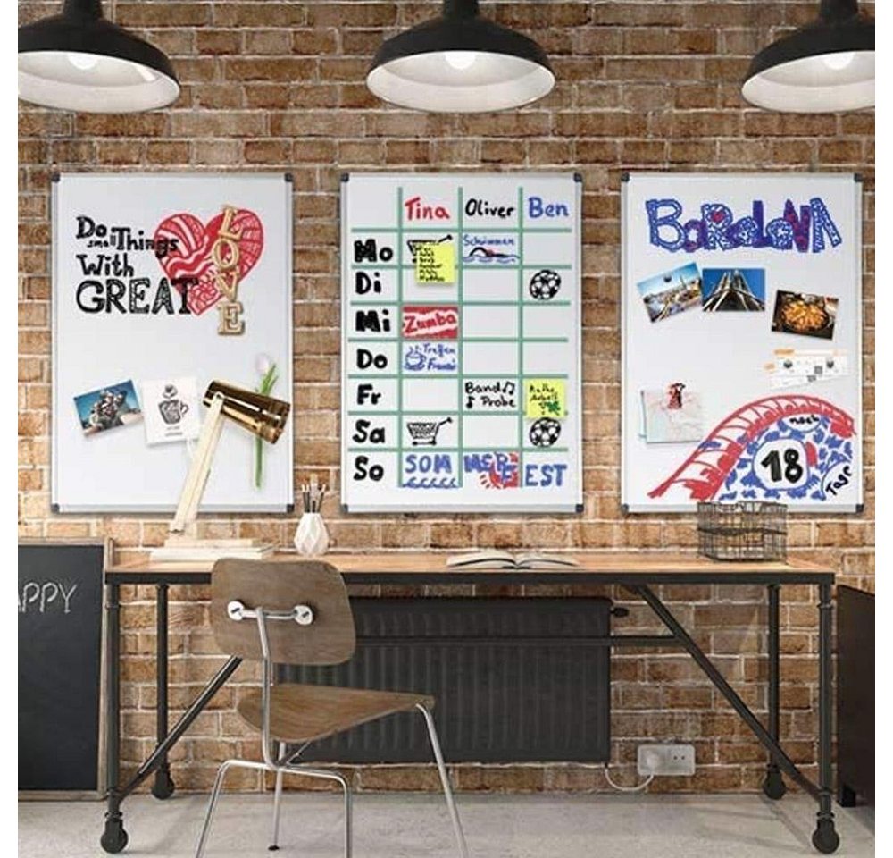 Karat Wandtafel Whiteboard, verschiedene Größen, Ablageschale für Marker, Magnettafel, Lackiert & Kratzfest – Bild 5 von 5