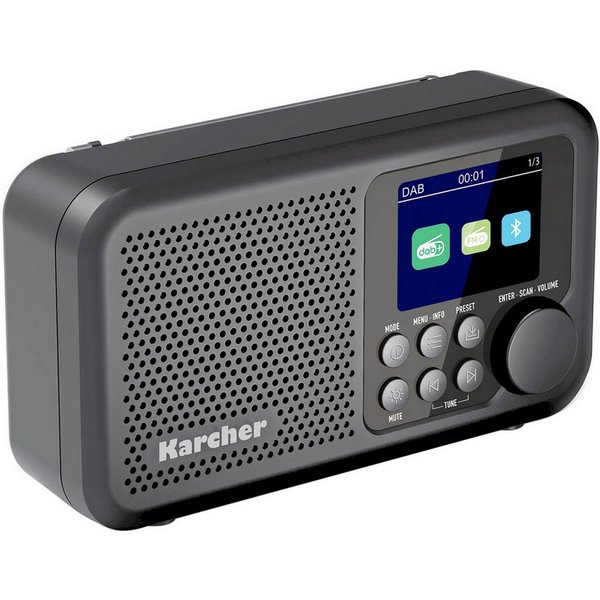 Karcher DAB 2415 Digitalradio (DAB) (DAB+, UKW (FM), Tragbares Digitalradio, Bluetooth Lautsprecher, Akku)